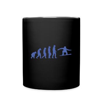 Snowboarder Evolution Silhouette Minimalist - Tasse einfarbig - Schwarz - Vorne