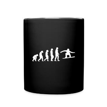 Snowboarder Evolution Silhouette Minimalist - Tasse einfarbig - Schwarz - Vorne