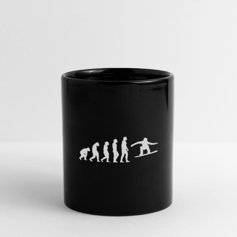 Snowboarder Evolution Silhouette Minimalist Tasse einfarbig