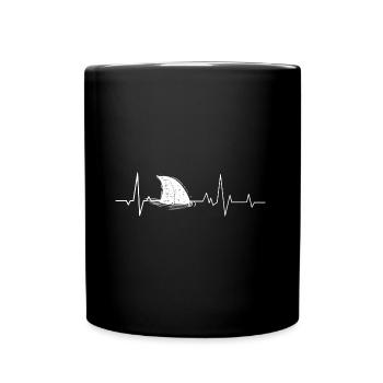 Hai Heartbeat Haie Fin Hai Liebhaber Seetier - Tasse einfarbig - Schwarz - Vorne