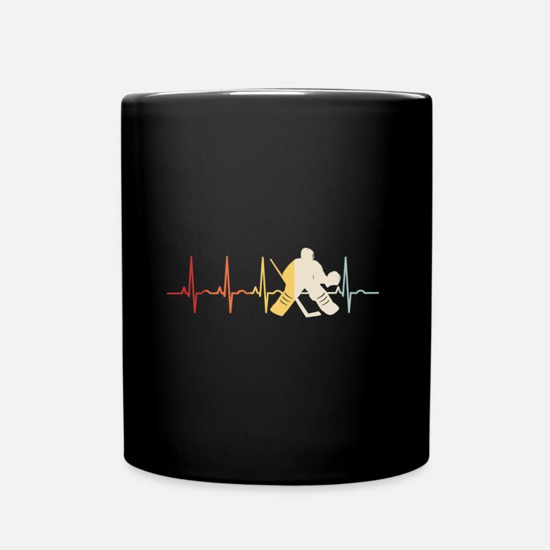 Eishockey Ice Hockey Retro Schlittschuhe Puck Eis - Tasse einfarbig - Schwarz