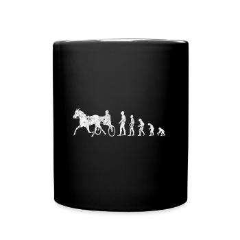 Traber Trabrennen im Evolution Style - Tasse einfarbig - Schwarz - Vorne