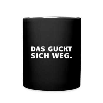 Das kuckt sich weg - Tasse einfarbig - Schwarz - Vorne