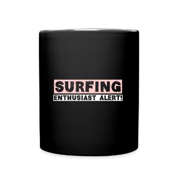 SURFING ENTHUSIAST ALERT! - Full Colour Mug - black - Front