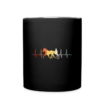 Trotter Trotting in Heartbeat ECG Pulse Style - Full Colour Mug - black - Front
