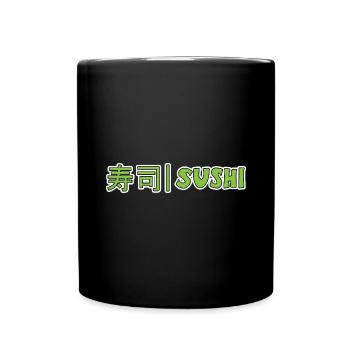 Kawaii Japanese Food Salmon Salmon Sushi Roll - Mug uni - noir - Devant