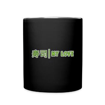 Kawaii Japanese Food Salmon Salmon Sushi Roll - Full Colour Mug - black - Front