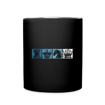 Retro Schachspieler Schachmatt Schach Schachfigur - Tasse einfarbig - Schwarz - Vorne