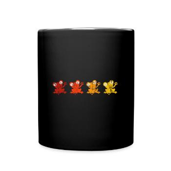 Frosch Frösche Geschenk für Kinder Lustig Witzig - Tasse einfarbig - Schwarz - Vorne