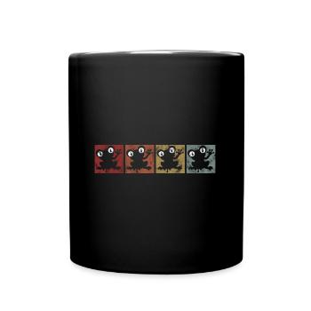 Frosch Frösche Geschenk für Kinder Lustig Witzig - Tasse einfarbig - Schwarz - Vorne