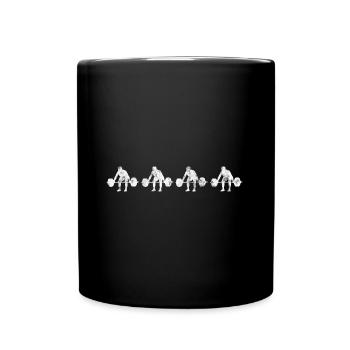 Bodybuilding Bodybuilder GYM Fitnessstudio Retro - Tasse einfarbig - Schwarz - Vorne