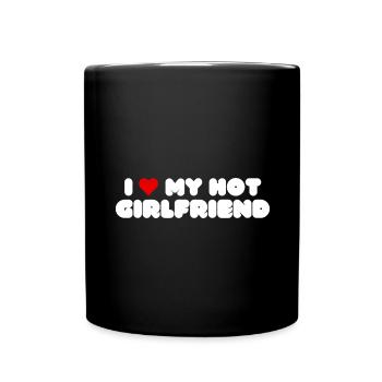 J’aime ma petite amie chaude coeur couple cadeau - Mug uni - noir - Devant