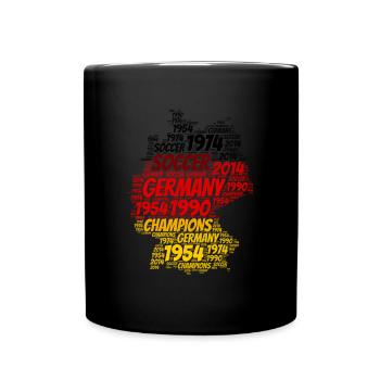 Deutschland Fußball WM EM Fan Shirt Geschenk - Tasse einfarbig - Schwarz - Vorne