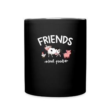 Friends not food - Full Colour Mug - black - Front