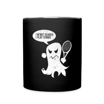 Batte de baseball de tennis cadeau fantôme Halloween - Mug uni - noir - Devant