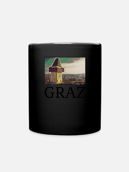 Graz Stadt Skyline Österreich Kunst - Tasse einfarbig - Schwarz