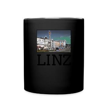 Art autriche, horizon, ville linz - Mug uni - noir - Devant
