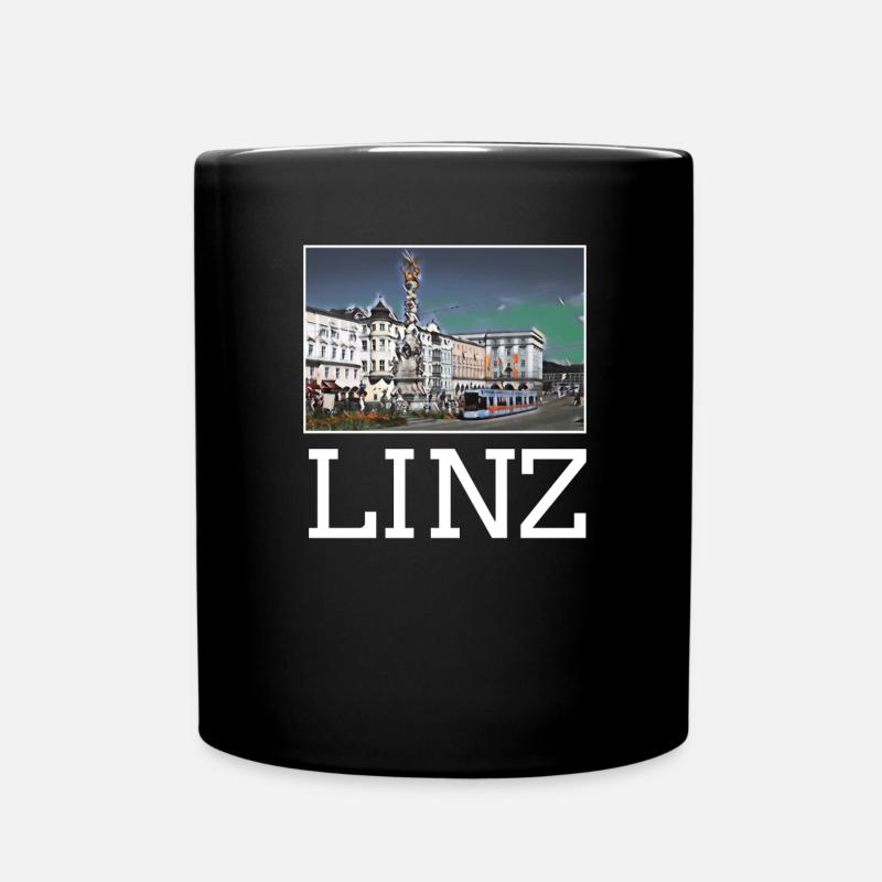 Art autriche, horizon, ville linz - Mug uni - noir