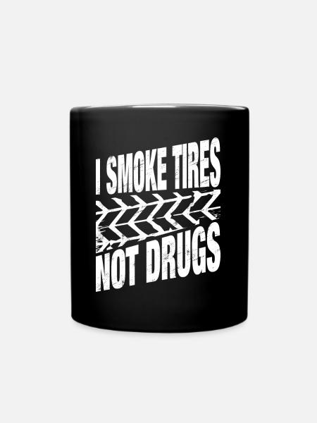 Car Tuning Drift Burnout Tire Gift - Full Colour Mug - black