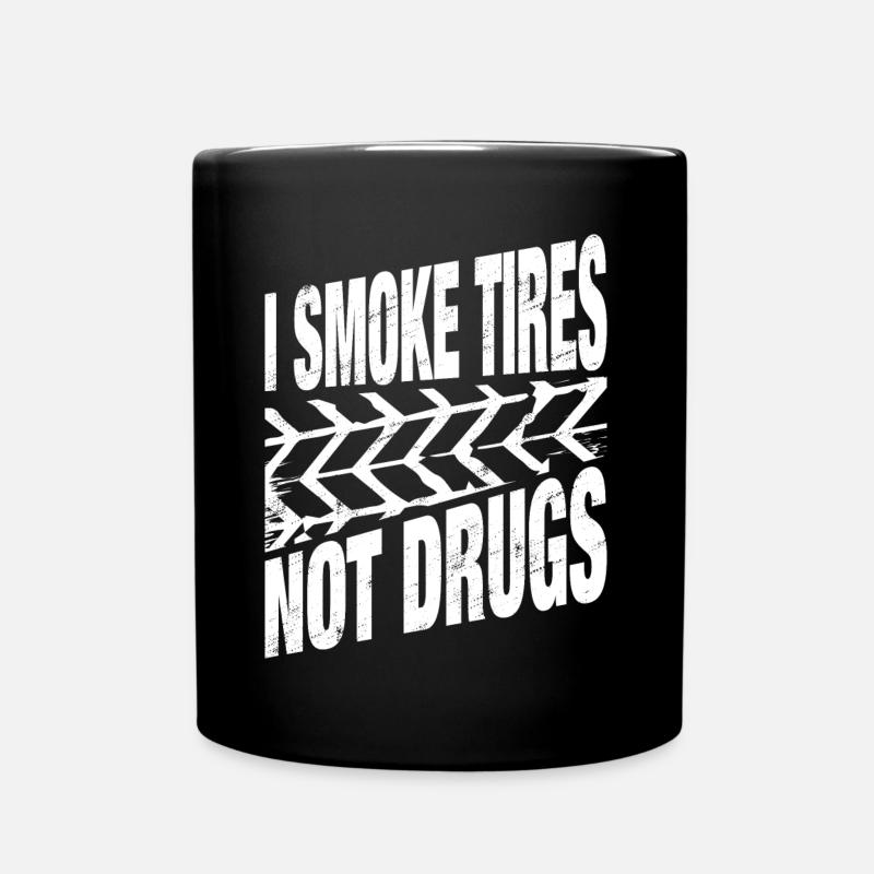 Car Tuning Drift Burnout Tire Gift - Full Colour Mug - black