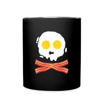 Crâne: Bacon & Oeufs Drôle Idée Cadeau Pirate - Mug uni - noir - Devant