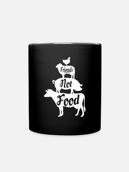 Vegan Veganer Vegetarier Tiere Geschenk Tierschutz - Tasse einfarbig - Schwarz