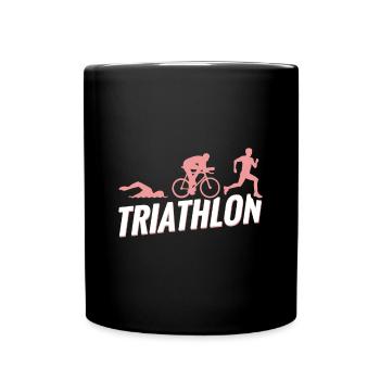 Triathlon natation cyclisme cadeau course à pied - Mug uni - noir - Devant