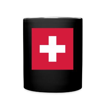 Swiss flag, cross, flag, Switzerland - Full Colour Mug - black - Front