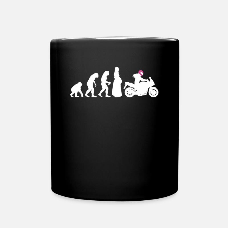 Moto Evolution Dames Motos Bikers cadeau - Mug uni - noir