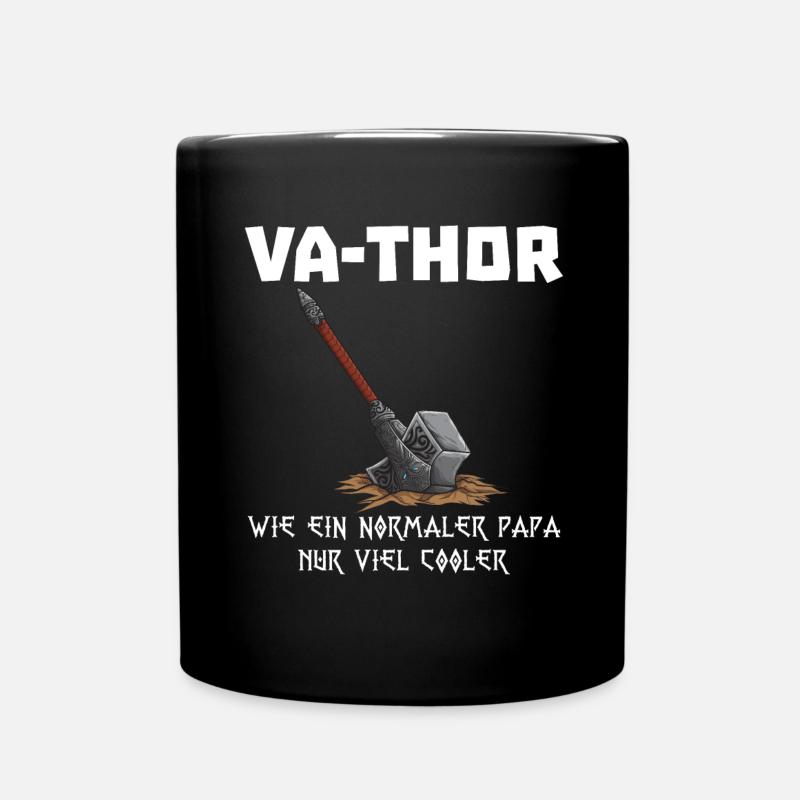 Va-Thor Vater Thor Vatertag Wikinger Papa Geschenk - Tasse einfarbig - Schwarz