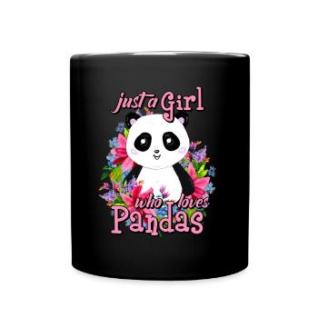 Cadeau mignon d'animal de panda pour des petites filles ou des femmes - Mug uni - noir - Devant