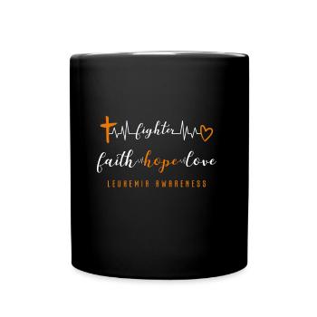 Fight Leukemia Blood Cancer Survivor awareness - Full Colour Mug - black - Front