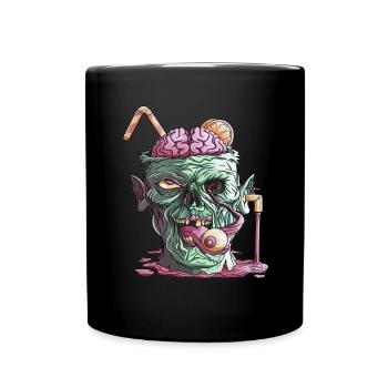 Gesichtsmaske Maske Zombie Geschenk - Tasse einfarbig - Schwarz - Vorne