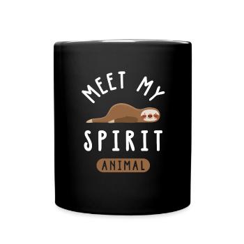 My Spirit Animal - Mein Lieblingstier Faultier - Tasse einfarbig - Schwarz - Vorne