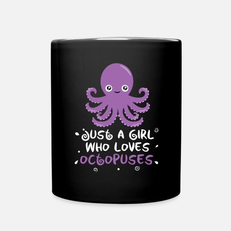 Just A Girl Who Love Octopuses Squid Octopus - Full Colour Mug - black