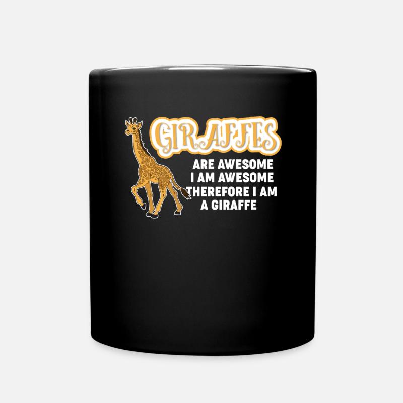 Giraffes Are Awesome Giraffe - Full Colour Mug - black