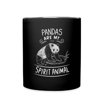 Pandas Are My Spirit Animal Panda Bear - Full Colour Mug - black - Front