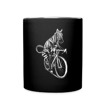 Bicycling Zebra Bicycle Cyclist Zebras - Full Colour Mug - black - Front