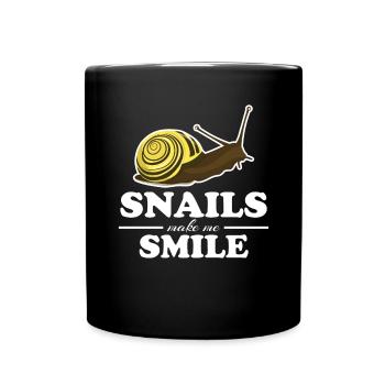 Snails Make Me Smile Snails - Full Colour Mug - black - Front