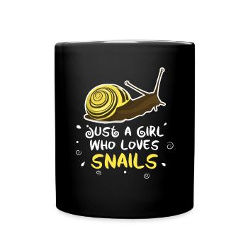 Ladies Just A Girl Who Loves Snails Snails - Full Colour Mug - black - Front