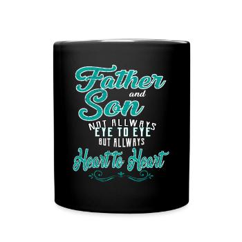 Fête des pères fils et père - Mug uni - noir - Devant
