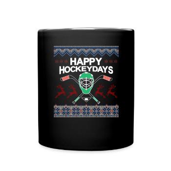Cadeau de chandail de Noël moche du joueur de hockey - Mug uni - noir - Devant