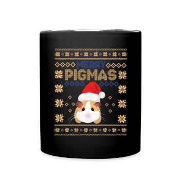 Chemise de cadeau de pull de Noël moche de joyeux Pigmas - Mug uni - noir - Devant