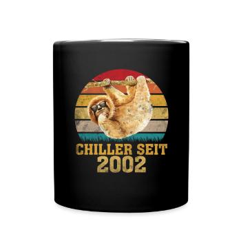 18. Geburtstag 2002 Lustig Faultier Sloth Geschenk - Tasse einfarbig - Schwarz - Vorne