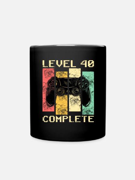 Level 40 Complete 40. Geburtstag 1980 Geschenk - Tasse einfarbig - Schwarz