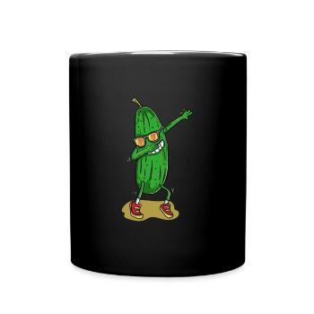 Funny dancing cucumber - Full Colour Mug - black - Front