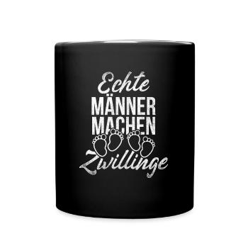 Männer Zwillinge Schwangerschaft - Tasse einfarbig - Schwarz - Vorne