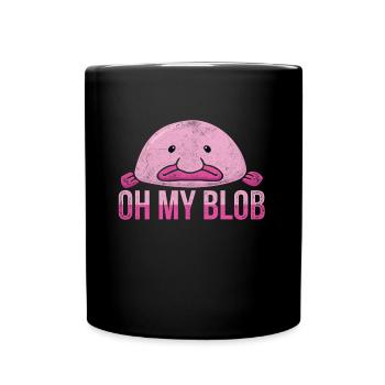 Niedlicher Blobfisch Spruch - Tasse einfarbig - Schwarz - Vorne