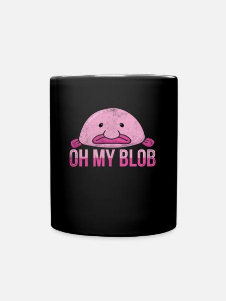 Cute blobfish saying - Full Colour Mug - black