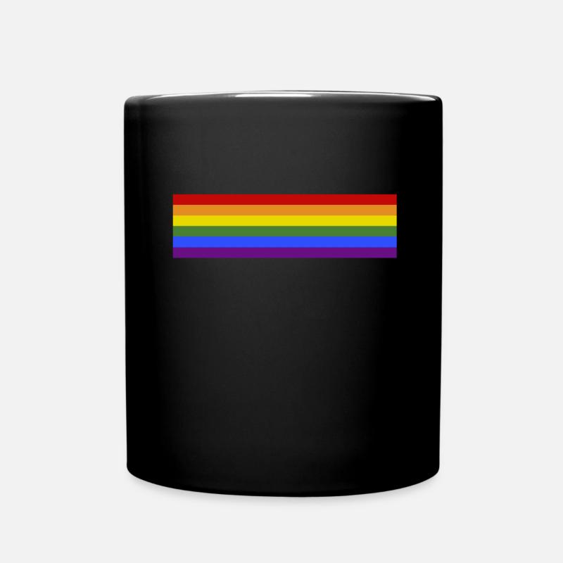 Regenbogenfahne - Tasse einfarbig - Schwarz